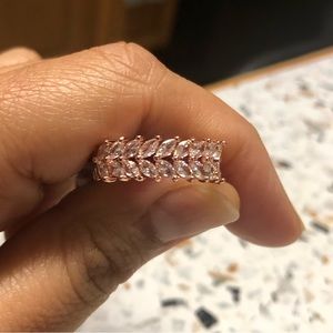 Gold plated cubic zirconia ring size 6.5 to 7
